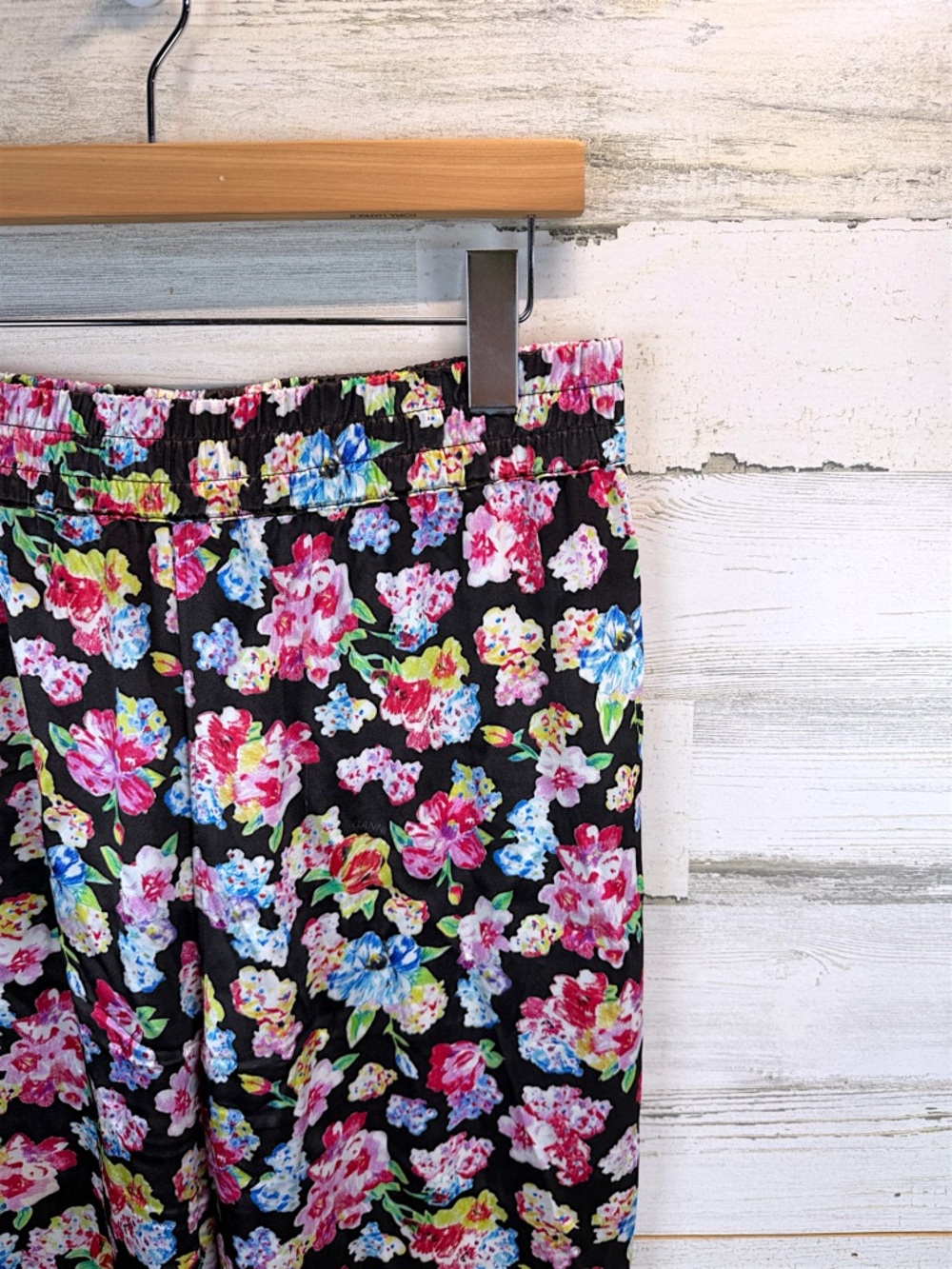 GANNI Floral Satin Pants Wide Leg Y2K Coquette Cottagecore Sz 38 - Picture 8 of 15